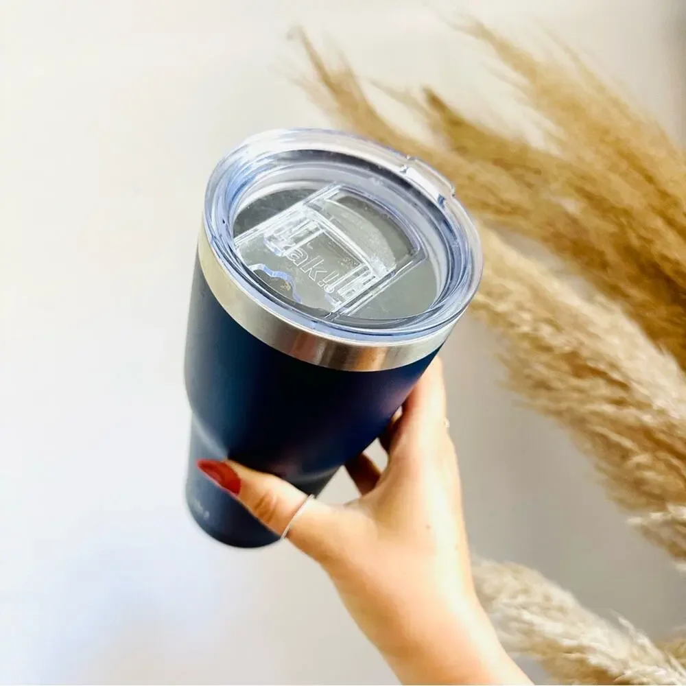 ZAK TARGET Navy Blue Silver Stainless Steel Insulated Travel Tumbler Coffee Mug